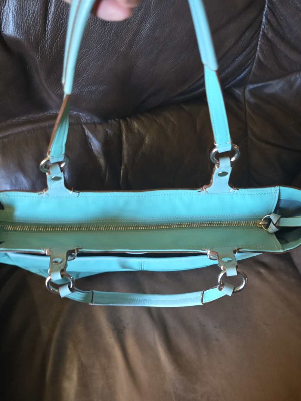 Rare Coach Leather Tote with Double Handles - Picture 7 of 9